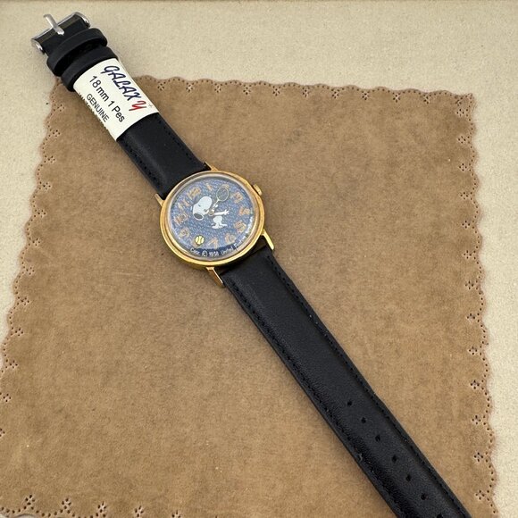 Vintage Snoopy Playing Tennis New Leather Top Black Strapstrap main image 4